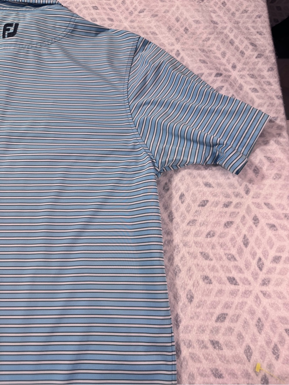 NWOT FootJoy FJ Striped Performance Golf Polo Shirt Blue White Men’s Medium - Picture 12 of 12